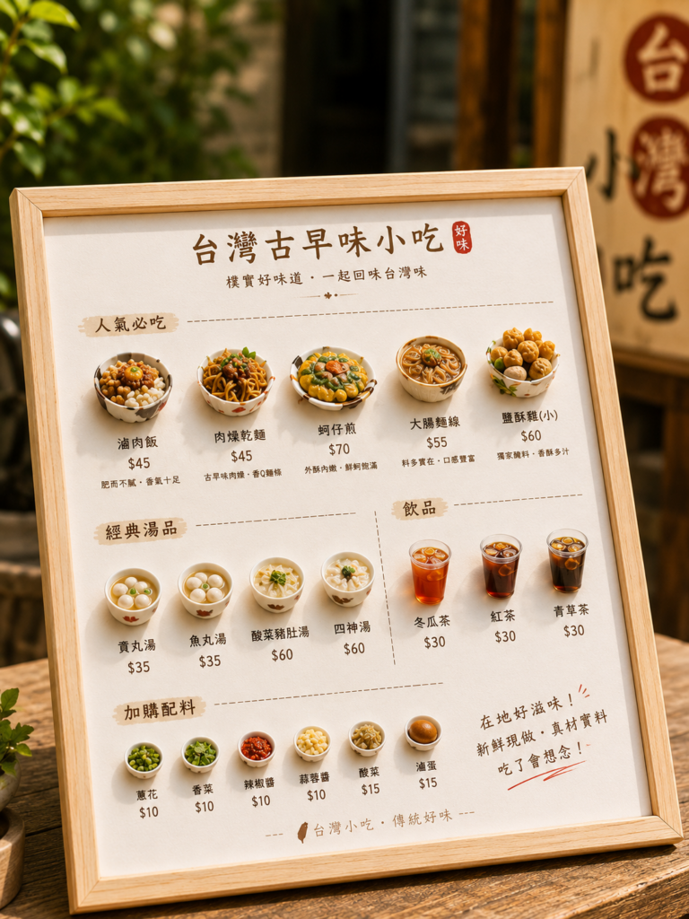 實體立體菜單展示板