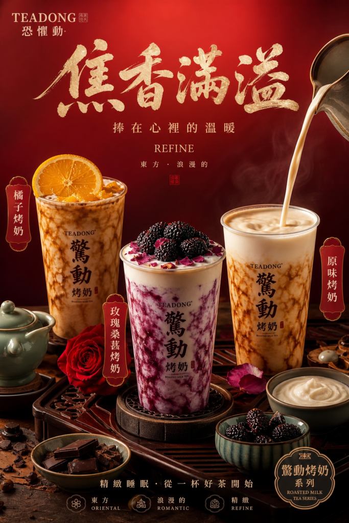 品牌級飲品主視覺設計圖（廣告用）