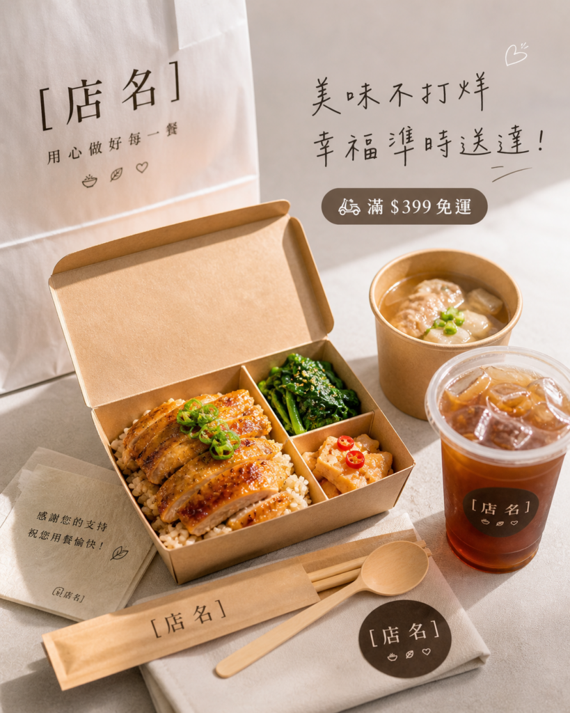 外送開箱體驗情境圖（提升好感度）