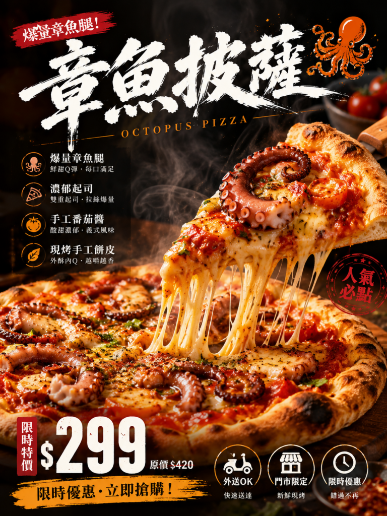 通用型餐飲行銷海報模板（快速套用）
