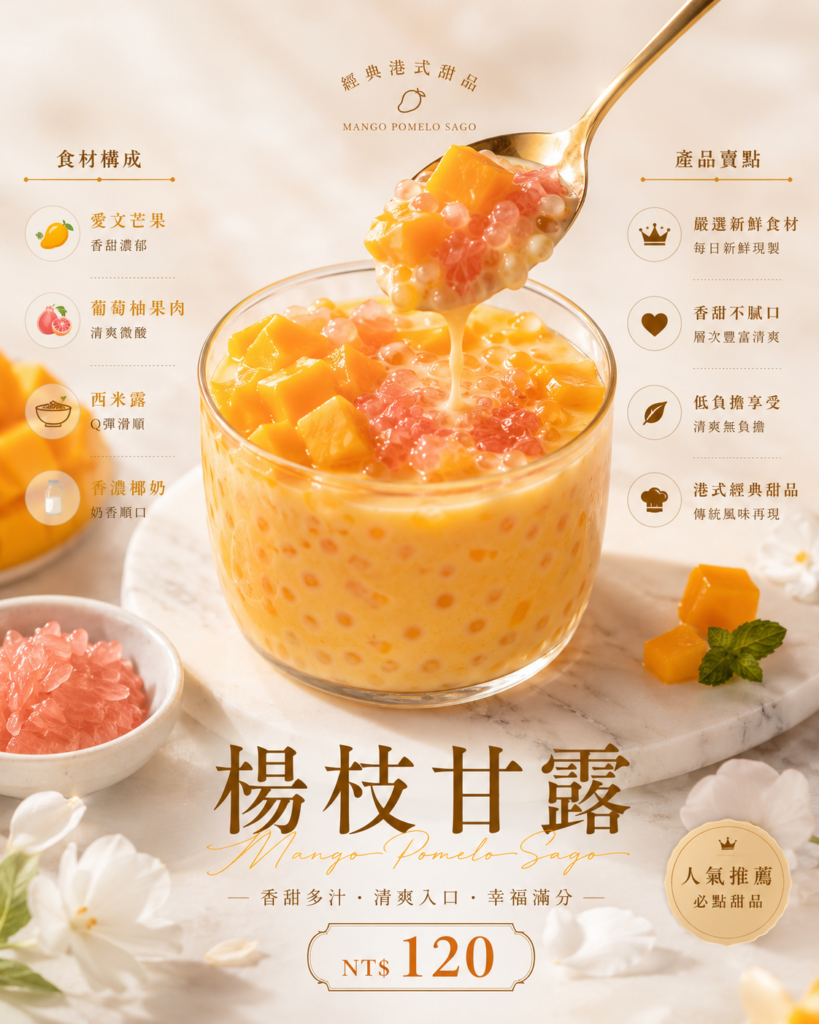 價格資訊清晰商品展示圖（菜單用）