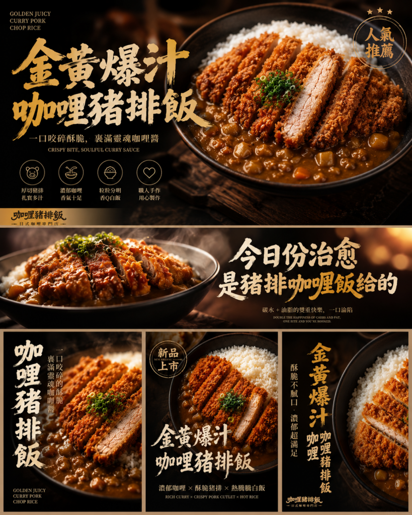 台灣餐飲商業海報通用版｜深色高級食慾系主視覺