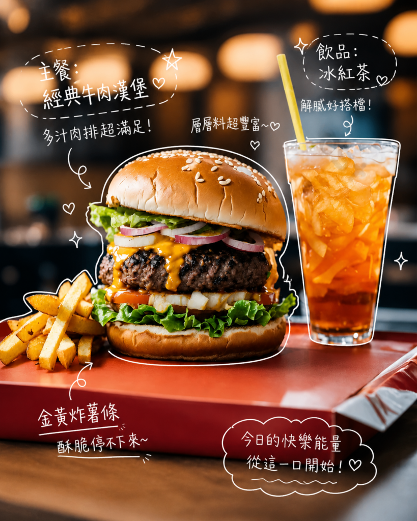 日系手寫註解餐點貼文設計（生活感強化版）
